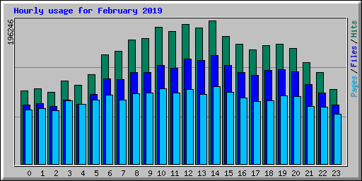 Hourly usage for February 2019