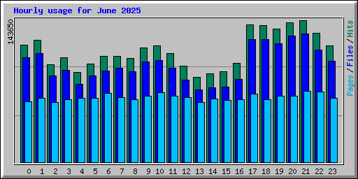 Hourly usage for June 2025